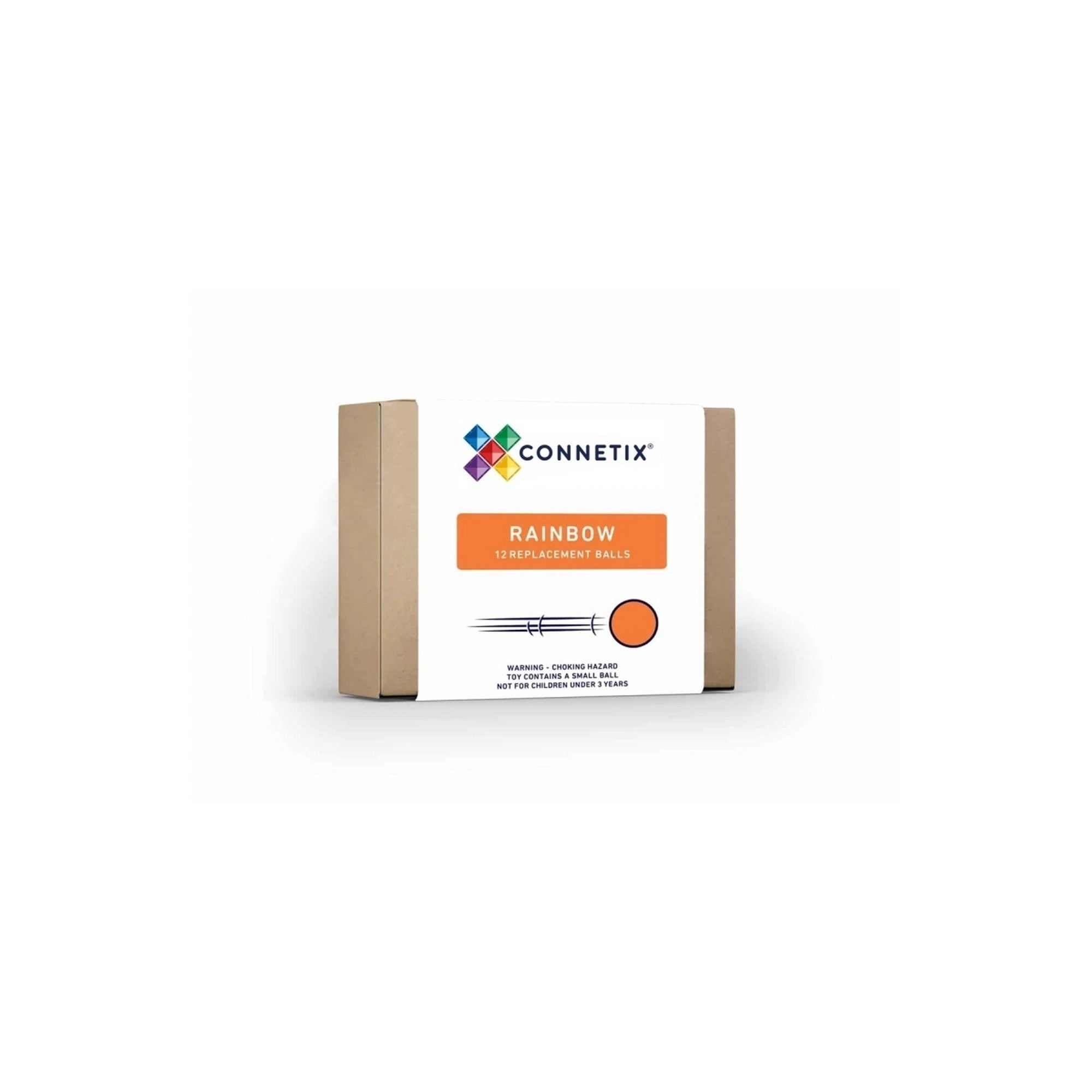 12 Ersatz-Kugeln Rainbow in Regenbogenfarben aus Holz für Connetix Kugelbahnspiel