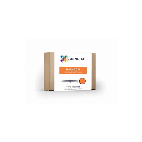 12 Ersatz-Kugeln Rainbow in Regenbogenfarben aus Holz für Connetix Kugelbahnspiel