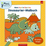 Mein kunterbuntes Dinosaurier-Malbuch Cover mit lustigen Dino-Motiven für Kinder ab 4 Jahren