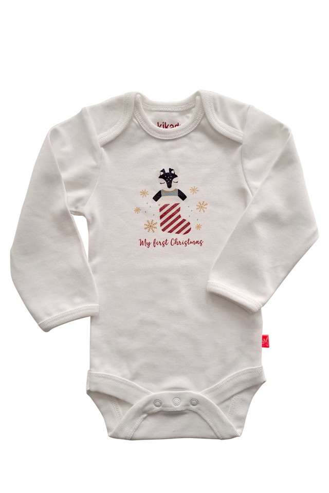 Baby Body My First Christmas aus 100% Bio-Baumwolle mit festlichem Design