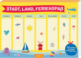 Stadt Land Ferienspaß Ferienblock mit 90 Spielvorlagen für Familien- und Freundespiele