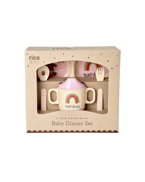 Baby Geschirr Set/ Pink ABC Print