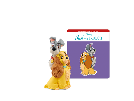 Disney - Susi und Strolch Hörspiel Cover mit Susi und Strolch in Abenteuerkulisse
