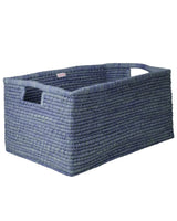 Raffia Korb Groß Blau