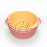 Sensorik Schalen-Set Coral/Yellow aus lebensmittelechtem Silikon zum Spielen und Lernen für Kinder ab 6 Monaten