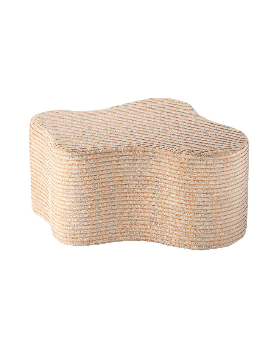 Cloud Pouffe brauner Teddystoff Kinderzimmer Sitzpuff organisch weich