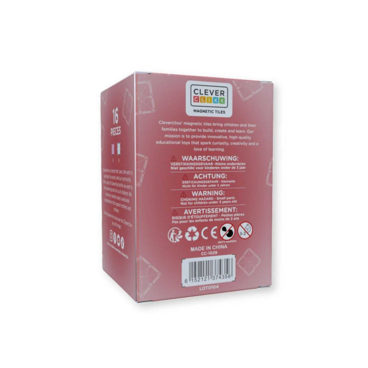 Glitzer Fliesen Transparent/Rosa 16 Teile
