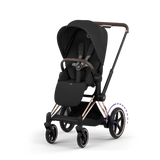 ePRIAM Comfort Rosegold incl. Babywanne, Sitzeinheit, Sitzbezug Sepia Black