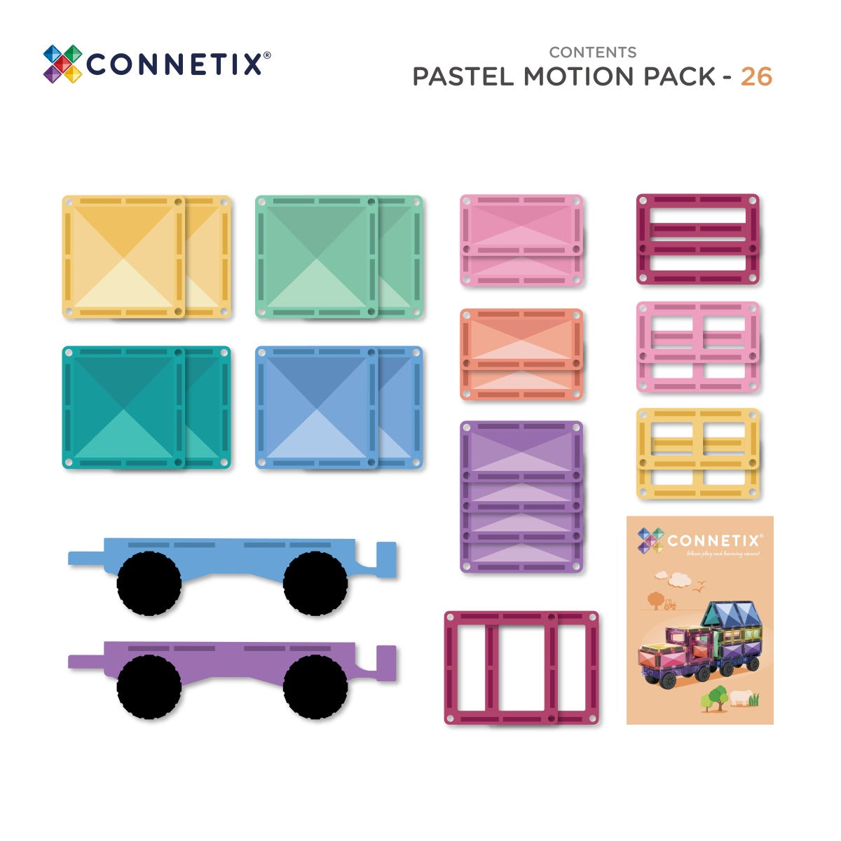Magnetbausteine Pastel Motion Pack 26 Teile