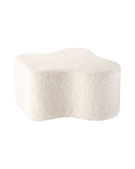 Cream white Cloud Pouffe kids' seat with soft teddy fabric and cloud shape