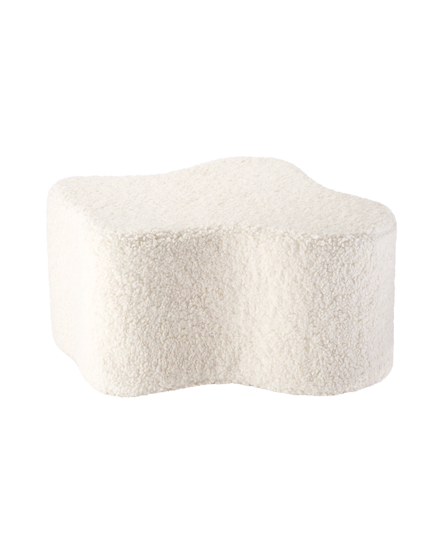 Cream white Cloud Pouffe kids' seat with soft teddy fabric and cloud shape