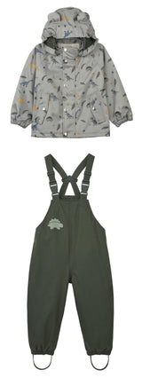 Regenanzug Dakota Softshell dino dove blue wasserdicht und atmungsaktiv für Kinder