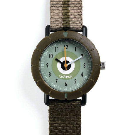 Sportlich-elegante Quarzuhr von Djeco mit drehbarer Lünette und verstellbarem Textilarmband