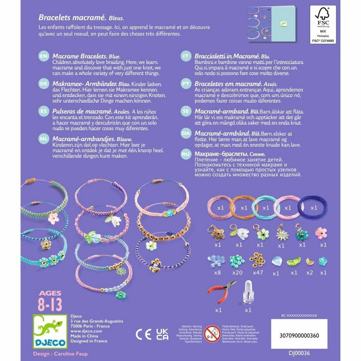 Schmuck Basteln: Macrame Blau