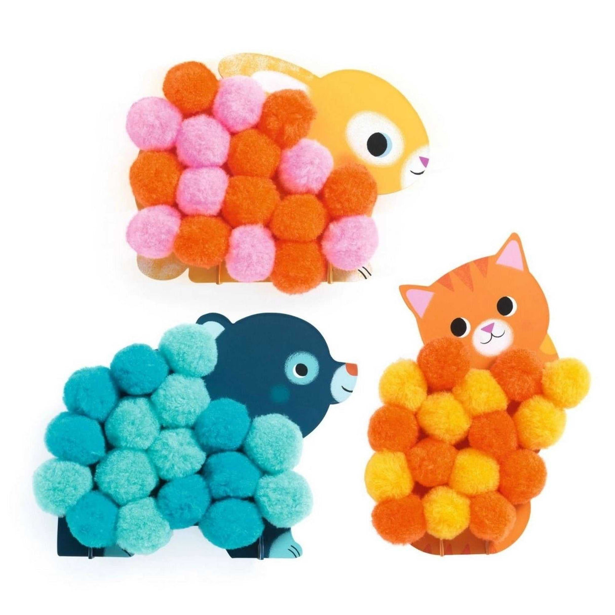 Pompom Collage - Süße Tiere