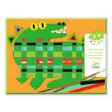 Kinder basteln mit Flechtpapier-Set von Djeco zum Trainieren der Motorik