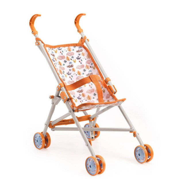 Puppenwagen Forest faltbarer Kinderbuggy mit Waldmotiv in Herbstfarben für 30-36 cm Puppen
