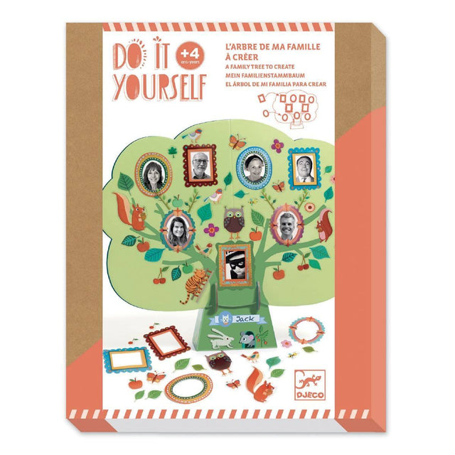 DIY Stammbaum Set "Meine Familie" mit wiederverwendbaren Stickern und Bastelanleitung