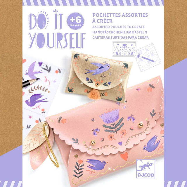 DIY Handtäschchen Fashionista Kreativset mit Kunstledertaschen und 100 Abziehbildern für Kinder ab 6 Jahren