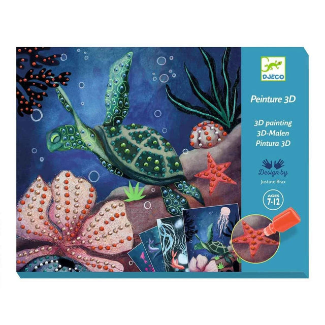 3D Malen Kinder Workshop mit 4 tierischen Motiven, perlmuttfarbenen Effekten und Pinsel
