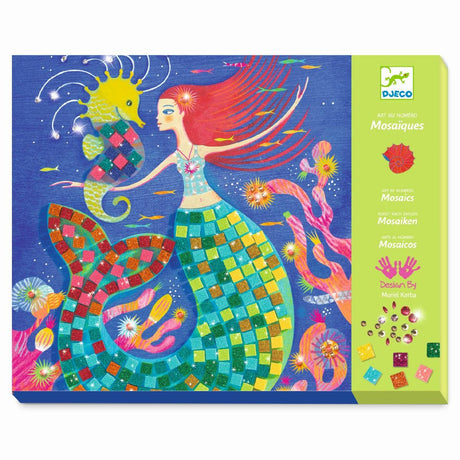 Mosaik Glitzer Bastelset für Kinder mit Glitzer-Schaumstoffbögen und Motivkarten, 19,5 x 26 cm