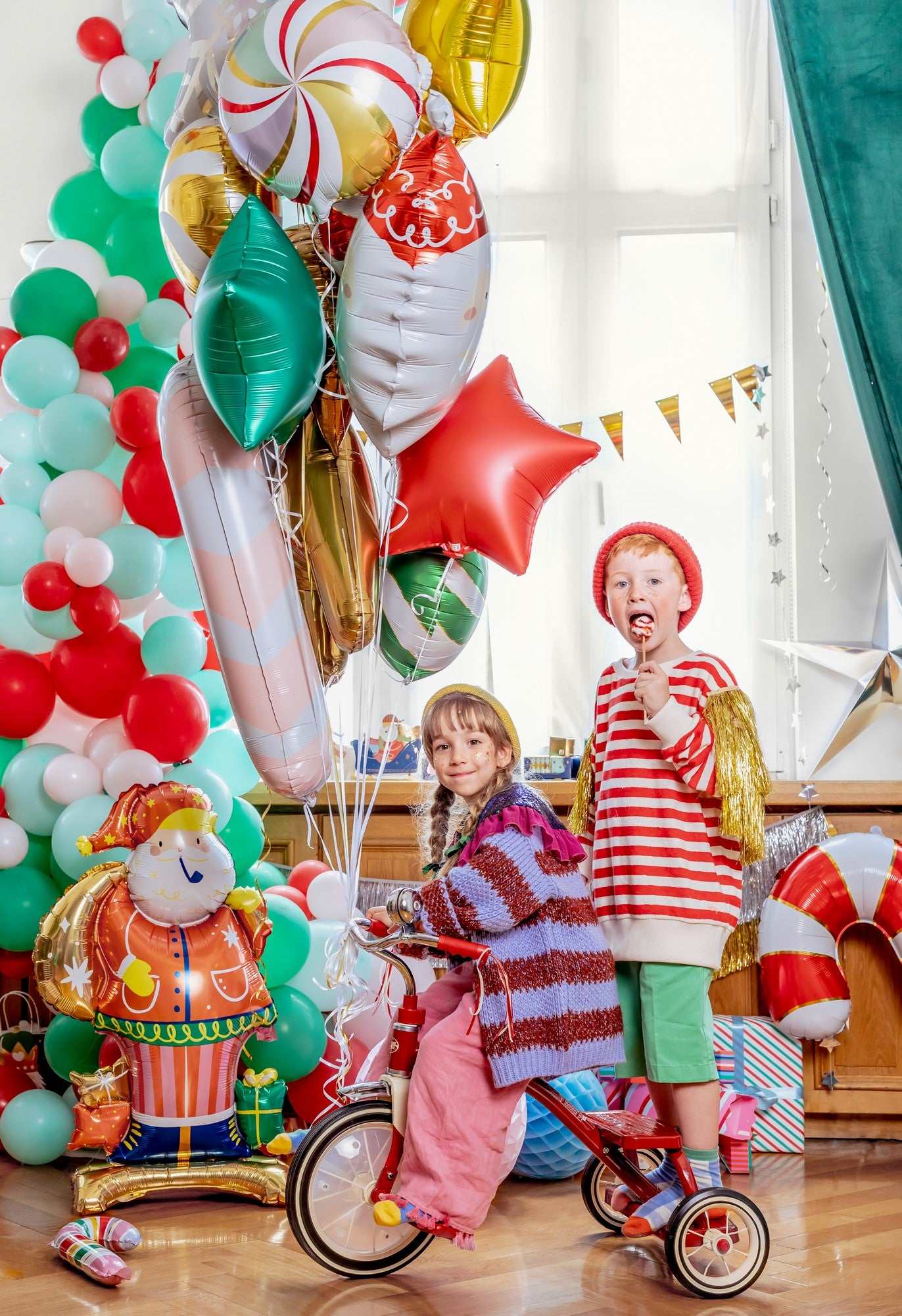Stehender Folienballon Weihnachtsmann