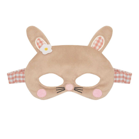 Betty Bunny Velvet Maske aus weichem Samt mit Hasenohren und Klettverschluss für Kinder