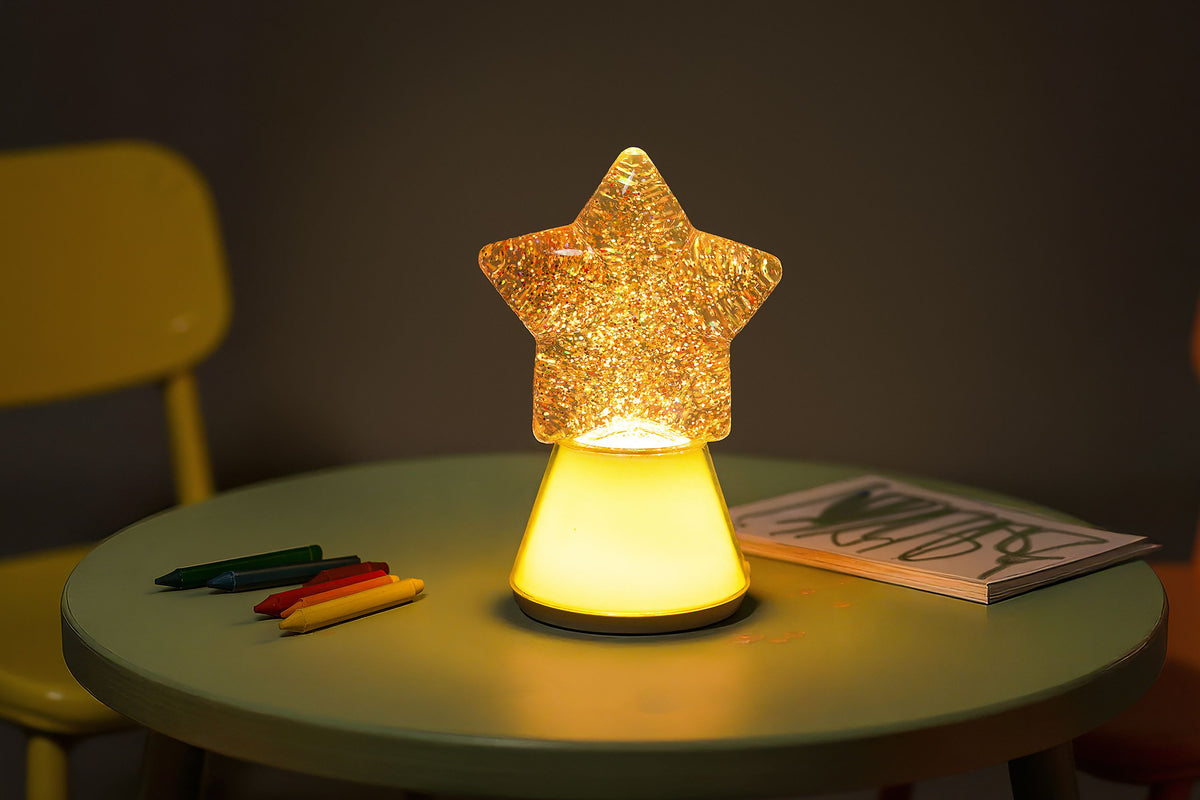 Glitzerlampe in Sternform