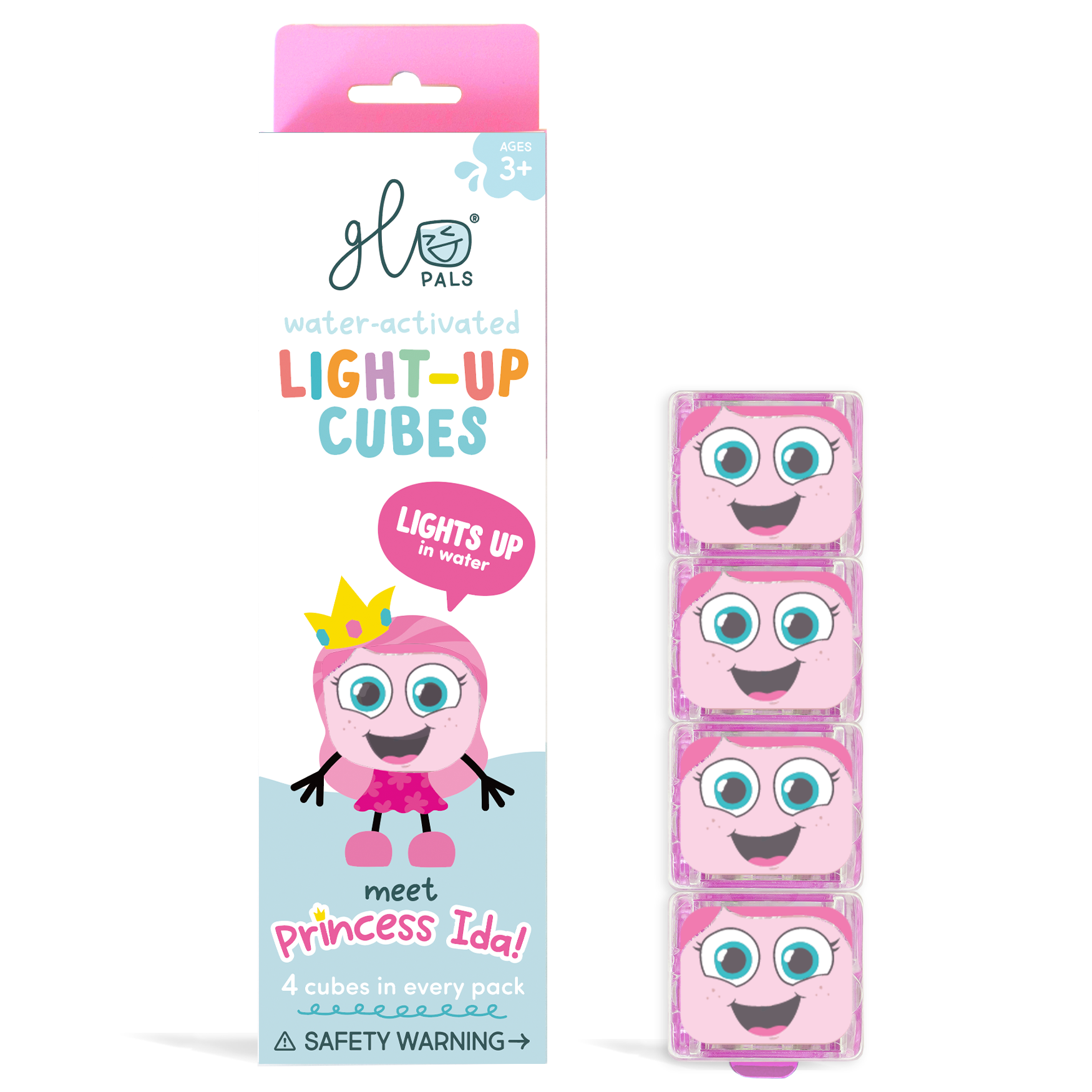 Leuchtende Badewürfel 4 Stück/ pink