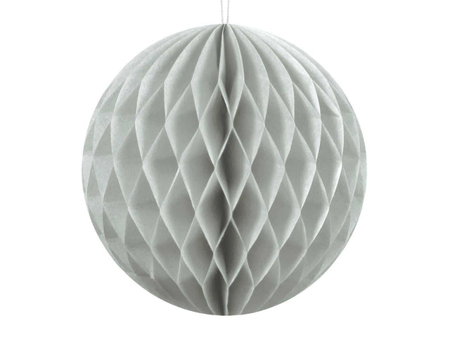 Light grey 10cm honeycomb ball decoration for festive home decor