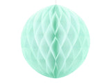 Light mint honeycomb ball decoration with 30 cm diameter for festive home décor