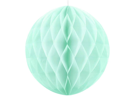 Light mint honeycomb ball decoration with 30 cm diameter for festive home décor