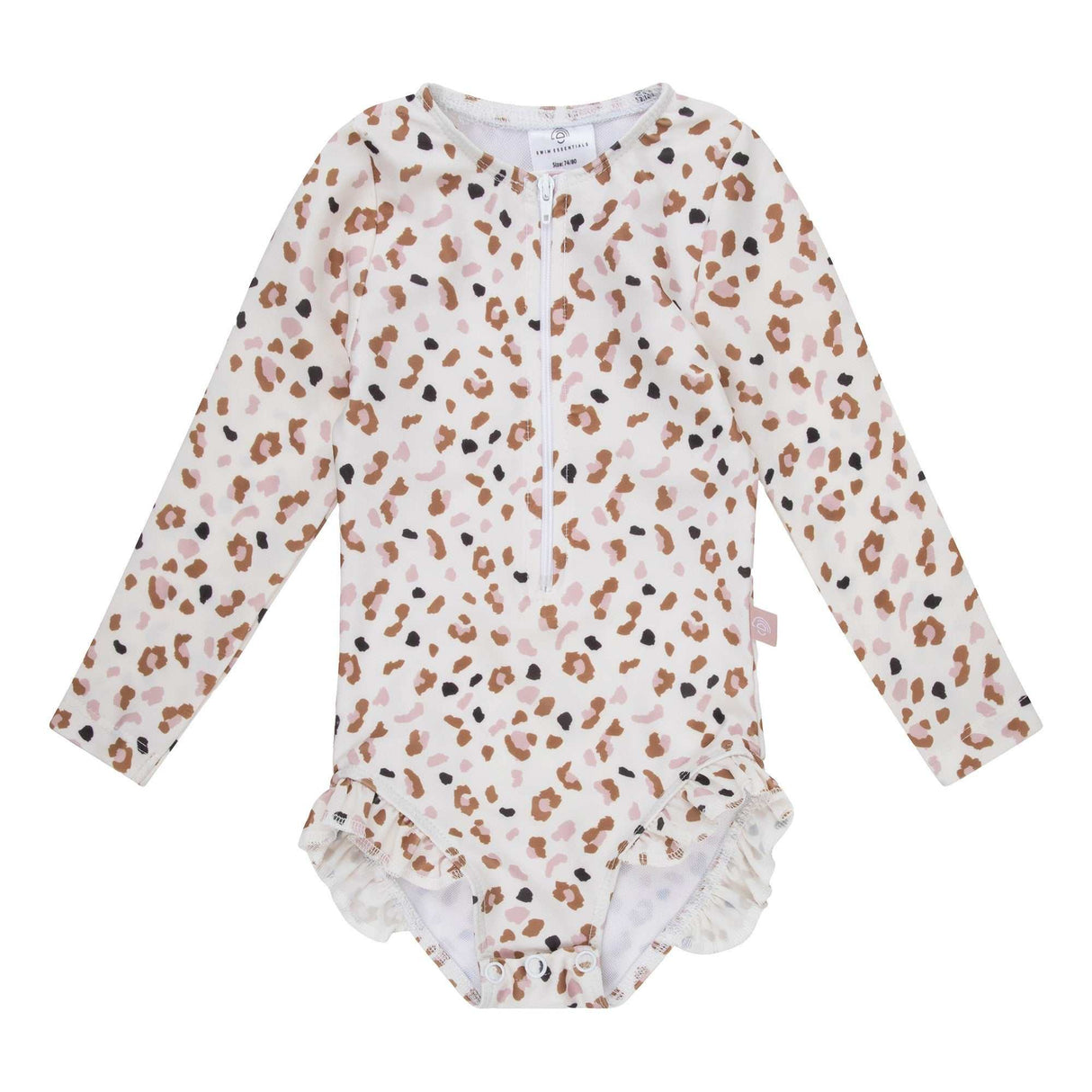 Langarm UV-  Badeanzug/ Kaki Leopard 98/104