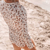 Langarm UV-  Badeanzug/ Kaki Leopard 98/104
