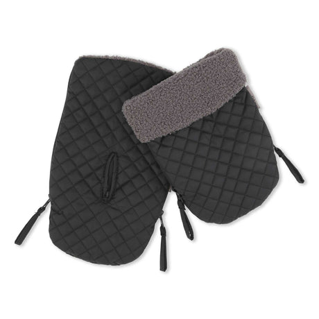 Day Mini X KW RE Q black stroller gloves with dual zippers and fleece lining