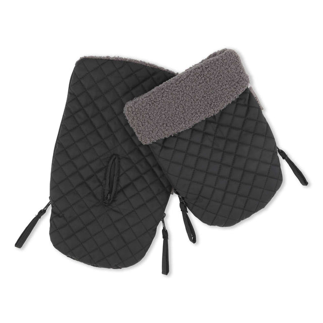 Day Mini X KW RE Q black stroller gloves with dual zippers and fleece lining