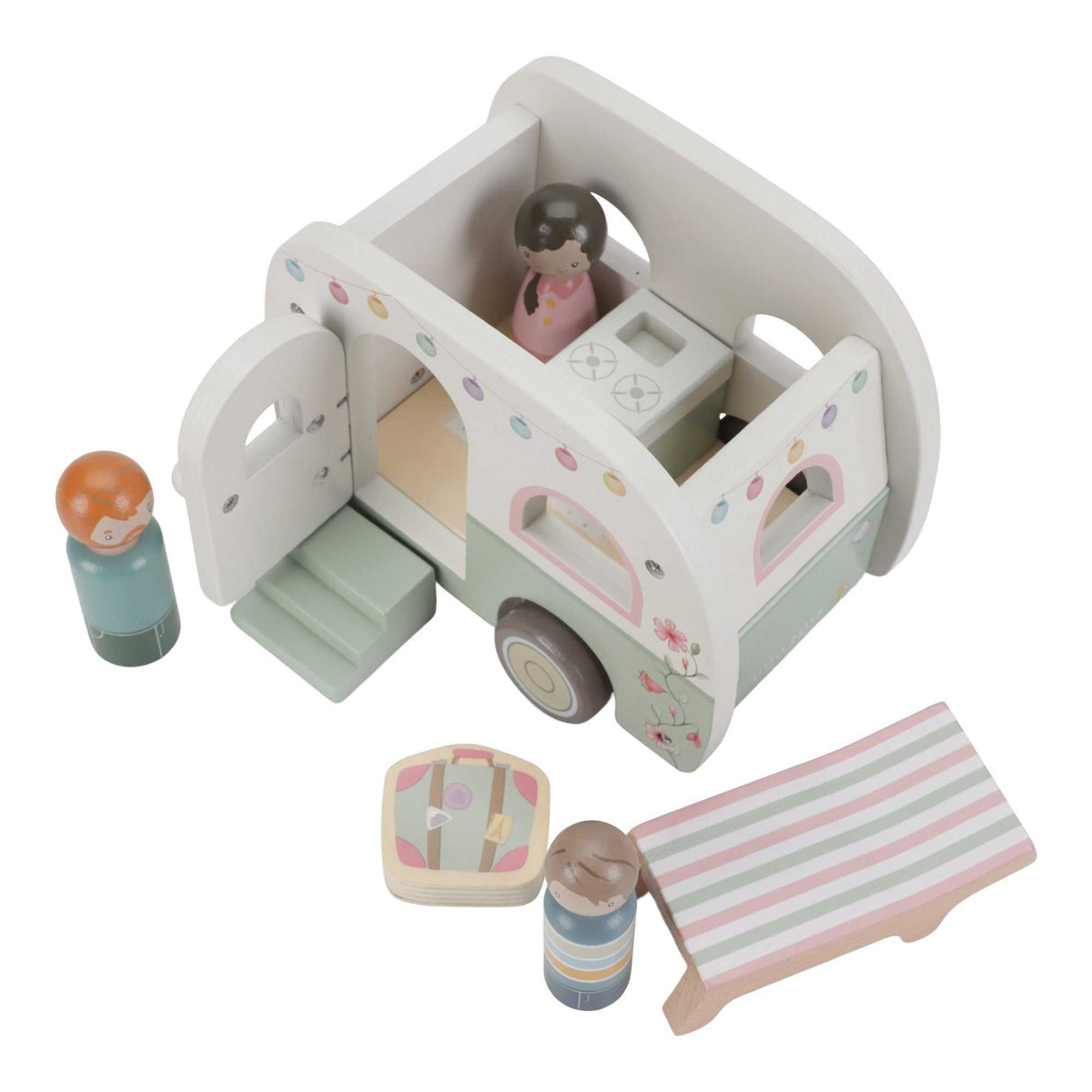 Spielzeugauto mit Wohnwagen