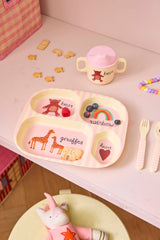 Kinderteller/ Pink ABC Print