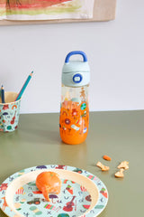 Trinkflasche ABC Print/ Blau 550 ml