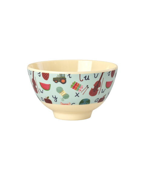 Kleine Schale/ Blue ABC Print