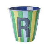 Melamin Buchstabenbecher R 250 ml mit Alphabet-Print, spülmaschinengeeignet, BPA-frei