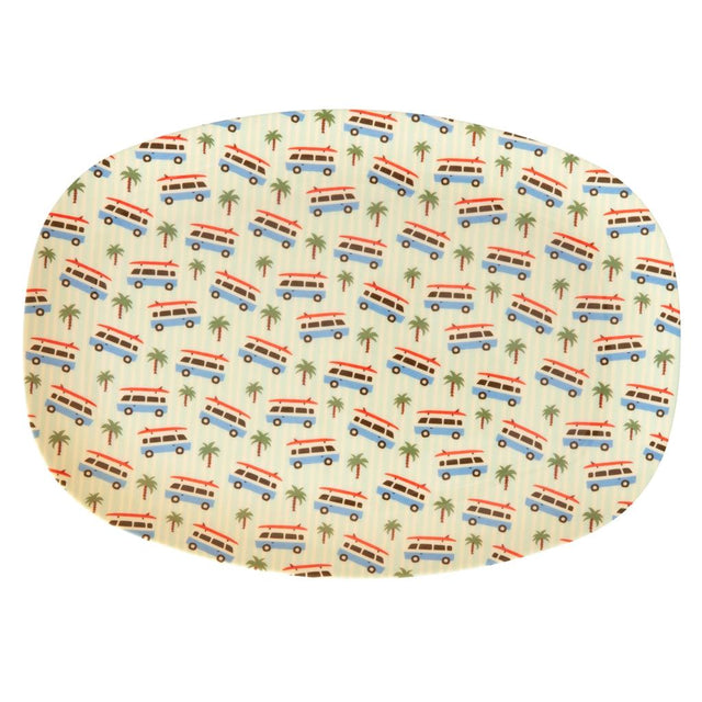 Rechteckiger Servierteller mit Cars-Print aus melaminfreiem BPA, spülmaschinengeeignet, 30x22 cm