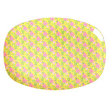 Ovaler melamin Servierteller mit Sunny Days Print, spülmaschinenfest und BPA-frei, ideal für Picknick und Camping.