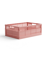 Candyfloss pink Aufbewahrungsbox maxi aus recyceltem Plastik, faltbar und stapelbar