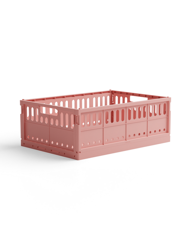 Candyfloss pink Aufbewahrungsbox maxi aus recyceltem Plastik, faltbar und stapelbar