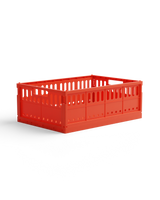 rote Aufbewahrungsbox maxi aus recyceltem Plastik, klappbar und stapelbar