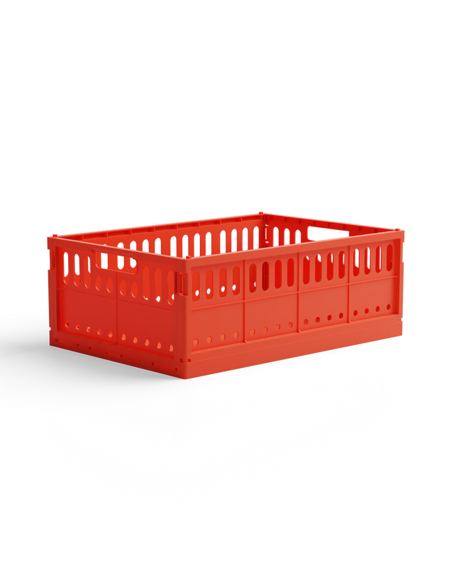 rote Aufbewahrungsbox maxi aus recyceltem Plastik, klappbar und stapelbar