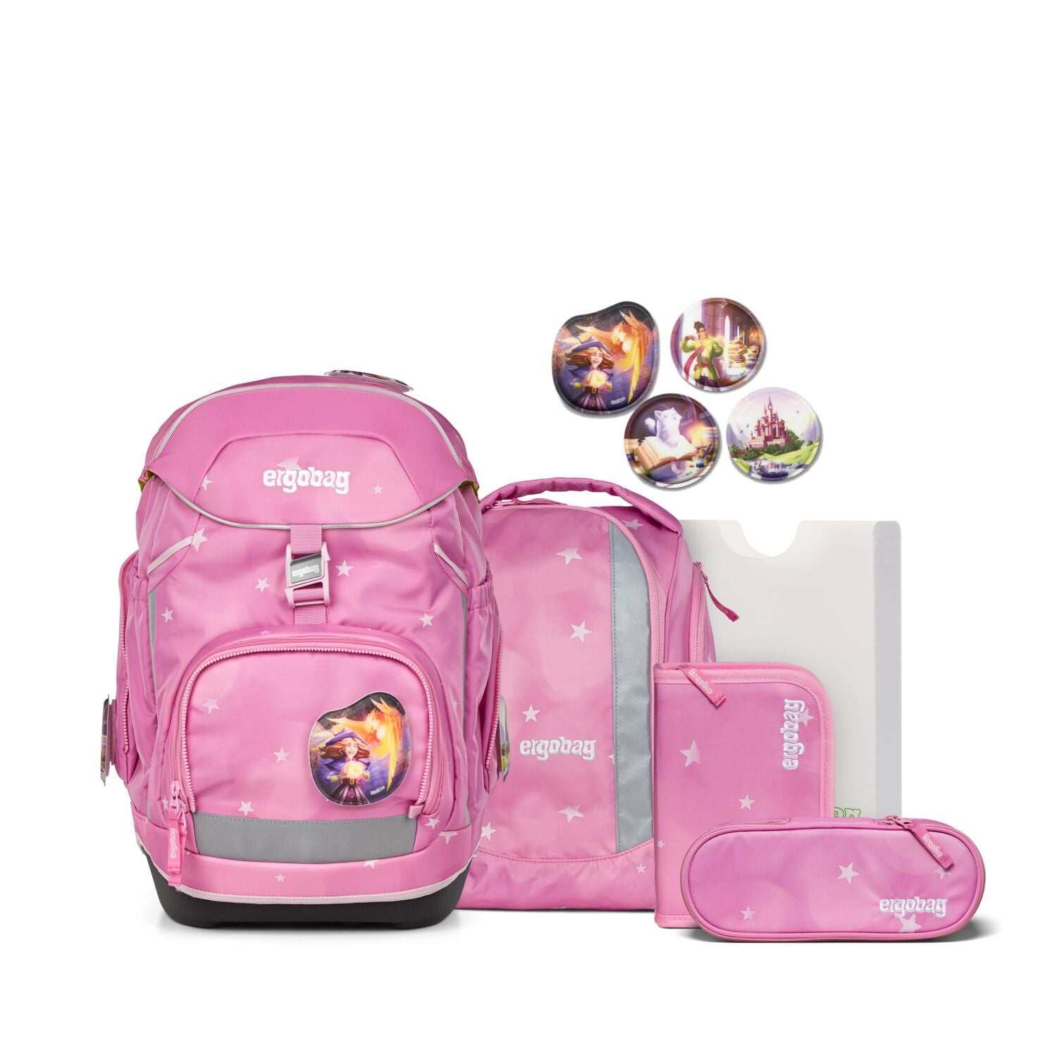 Schulranzen Set Pack WolkenzauBär mit ergonomischem Design, Reflektoren und wasserabweisender Bodenwanne