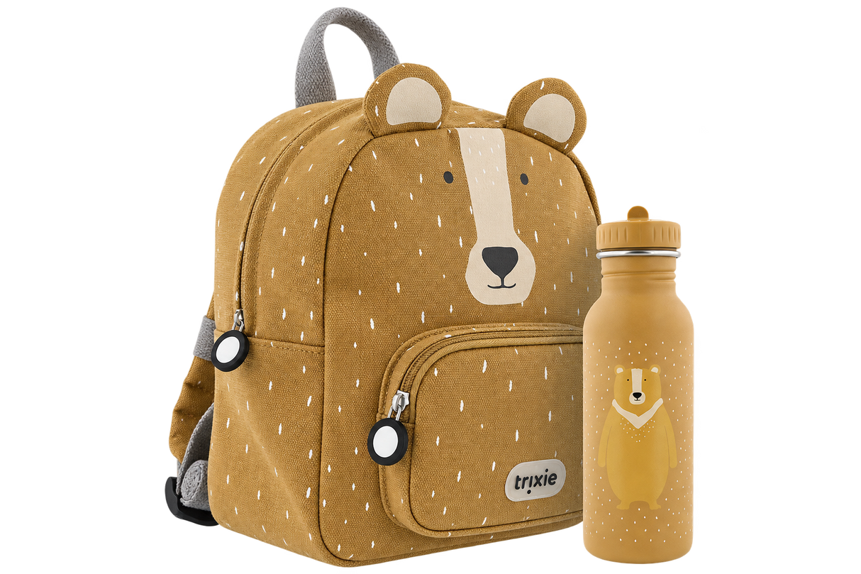 Schulset - Rucksack & Trinkflasche - Mr. Bear