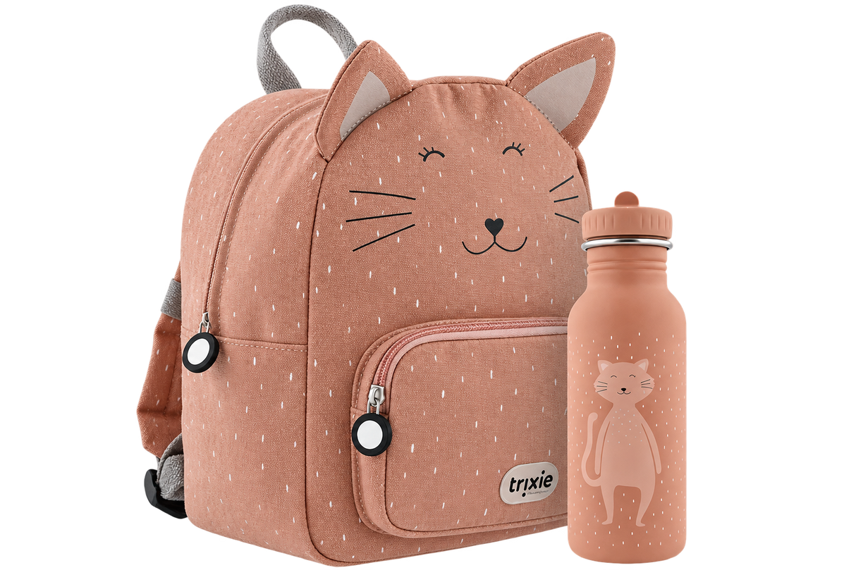 Schulset - Rucksack & Trinkflasche - Mrs. Cat